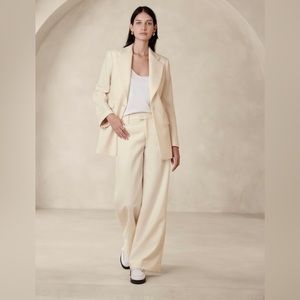 NWT! Banana Republic Transition Cream Lido Wide Leg Wool Pants - Multiple